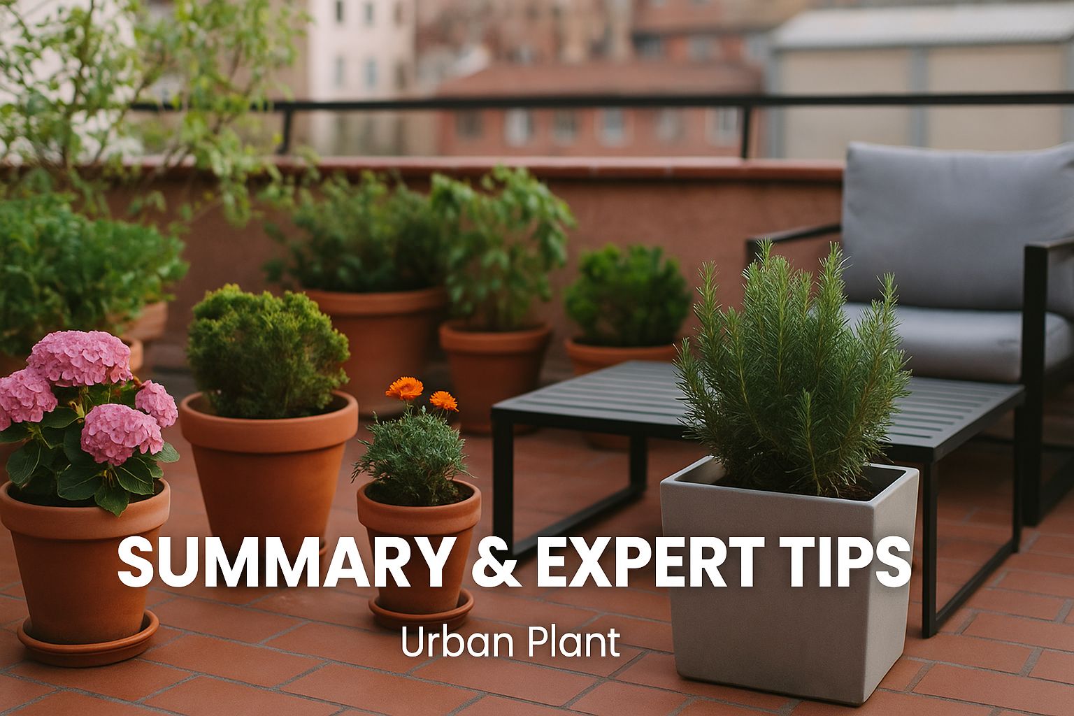 summarizing expert terrace gardening tips by Urban Plant.